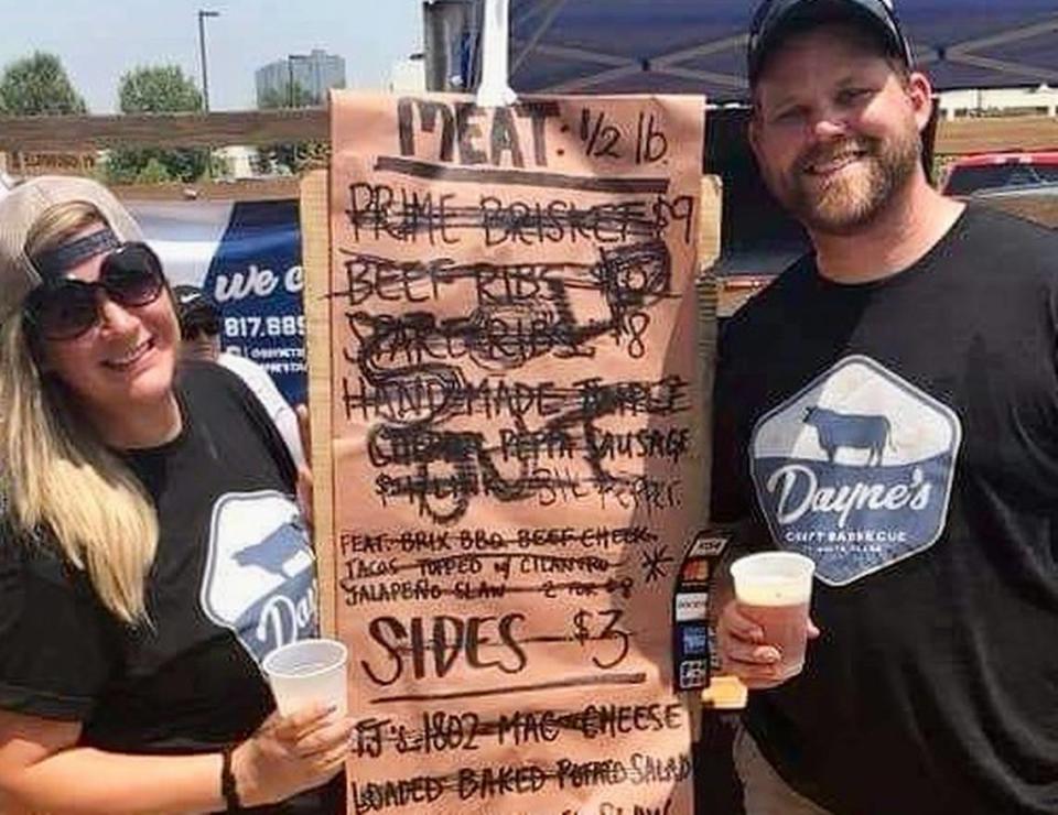 Ashley and Dayne Weaver of Dayne’s Craft Barbecue in Fort Worth. Handout photo