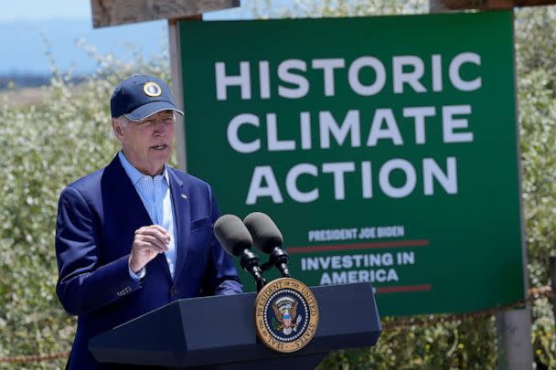 PHOTO: President Joe Biden speaks at the Lucy Evans Baylands Nature Interpretive Center and Preserve in Palo Alto, Calif., June 19, 2023. (Susan Walsh/AP)