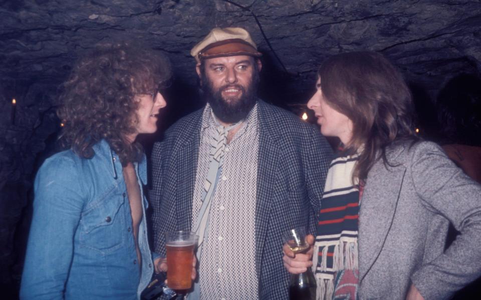 John Edwards of The Pretty Things, Led Zeppelin manager Peter Grant and Mick Ralphs of Bad Company