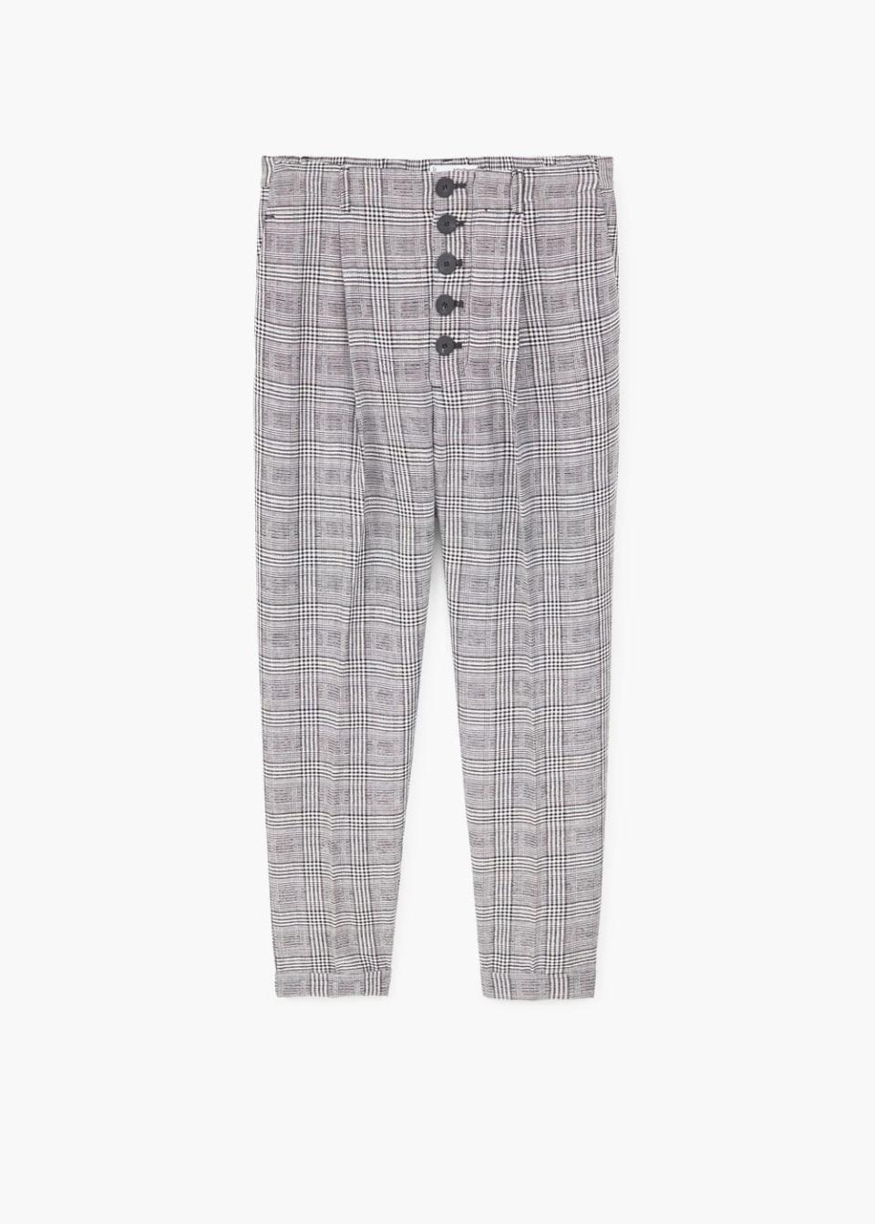 <p>You heard it hear first. Make sure to shop the two-piece before the fash pack beat you to it. Finish with kitten heels.<br><br><em><a rel="nofollow noopener" href="https://shop.mango.com/gb/women/trousers-straight/prince-of-wales-trousers_11060776.html?c=99" target="_blank" data-ylk="slk:Mango;elm:context_link;itc:0;sec:content-canvas" class="link ">Mango</a>, £35.99</em> </p>