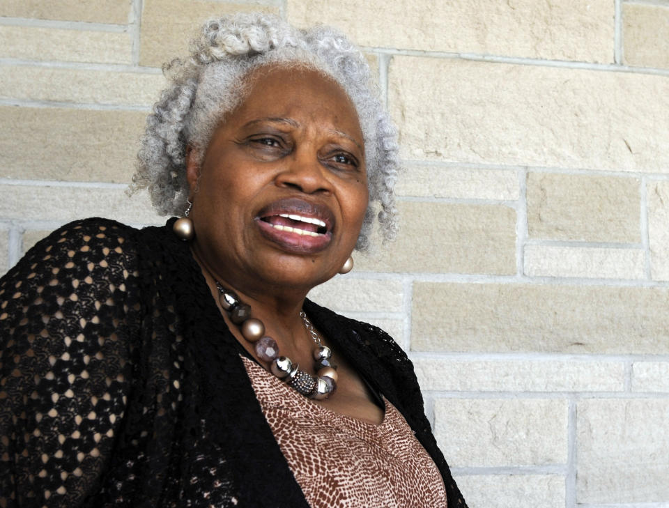 The president of the Alabama Historical Association, Frazine K. Taylor, discusses the Alabama Department of Archives and History during an interview in Montgomery, Ala., on Thursday, Aug. 13, 2020. Leaders of the agency have acknowledged that it once embraced the "lost cause" narrative of Civil War history and helped promote systemic racism. (AP Photo/Jay Reeves)