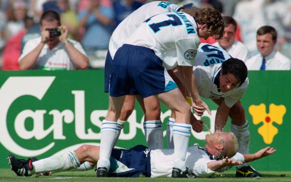 Gazza gets the 'dentist's chair' treatment at Euro 96