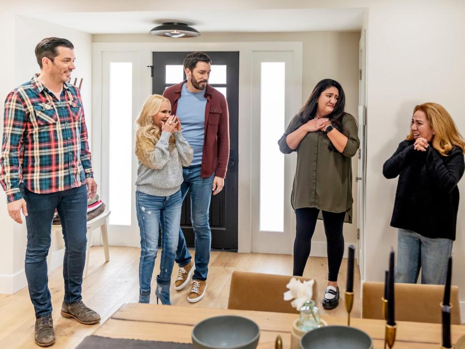 The Property Brothers and Krstin Chenoweth surprise two people with a home renovation.