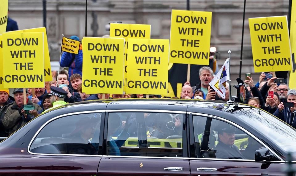 Republic have held several demonstrations in front of members of the royal family. (AFP via Getty Images)