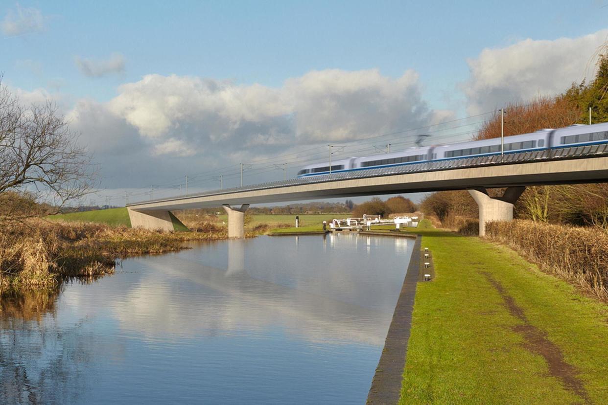 The Birmingham and Fazeley viaduct, part of the proposed route for the HS2 high speed rail scheme: PA