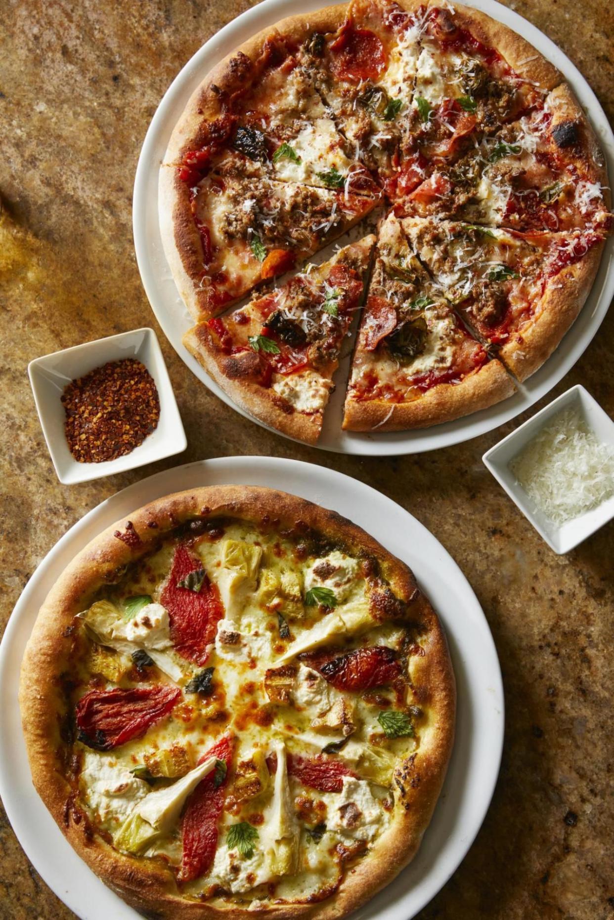 Different wood-fired pizzas are among the menu options at the Borgata's newest eatery, American Bar & Grille.