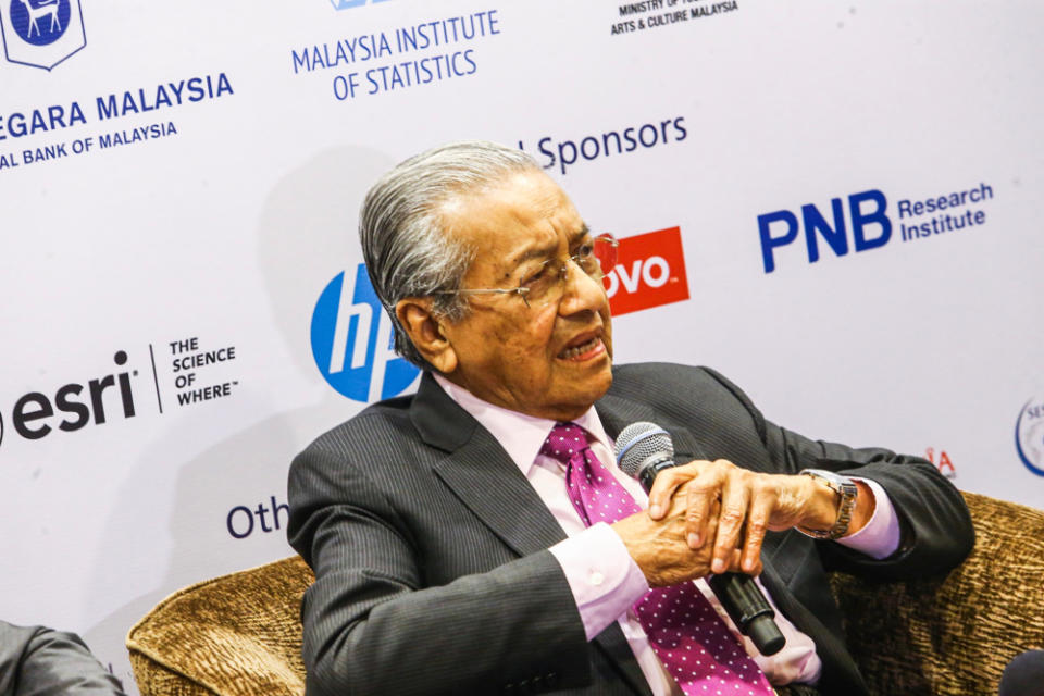 Prime Minister Tun Dr Mahathir Mohamad speaks during the launch of the 62nd International Statistical Institute World Statistics Congress 2019 (ISI WSC 2019) at Kuala Lumpur Convention Centre August 18, 2019. — Picture by Hari Anggara