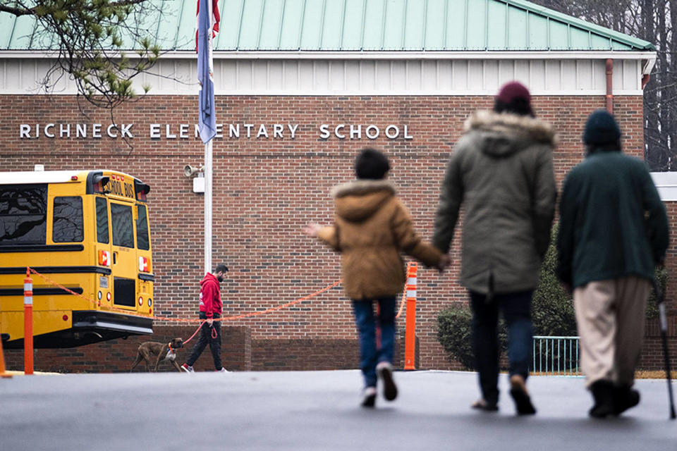 Students return to Richneck Elementary in Newport News (Billy Schuerman/TNS via Getty Images)