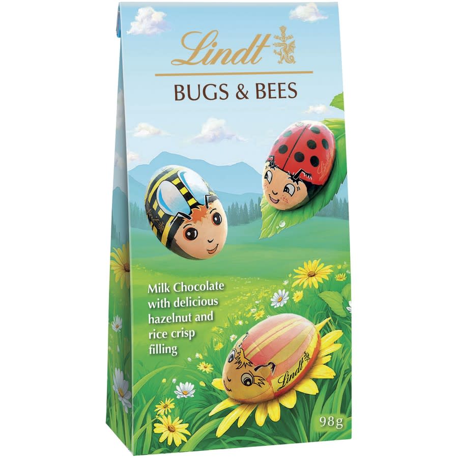 A packet of Lindt chocolate bugs