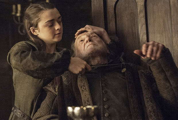 Arya Stark sends Walder Frey her regards – Credit: HBO.