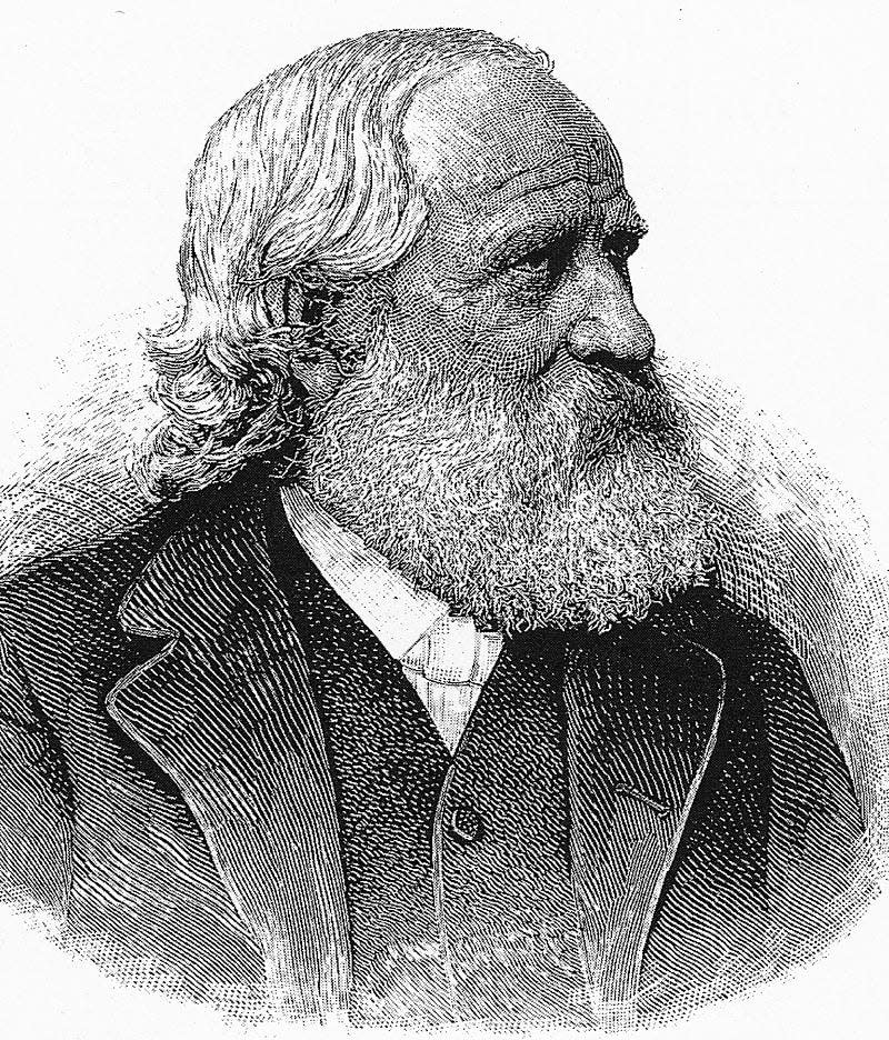 Illustrated portrait of C.D. Adolph Douai, editor of the San Antonio Zeitung, an abolitionist newspaper published in German and English during the 1850s.