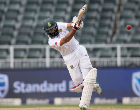 Cricket - South Africa v Sri Lanka - Third Test cricket match - Wanderers Stadium, Johannesburg, South Africa - 12/01/17 - South Africa's Hashim Amla plays a shot to score a century. REUTERS/James Oatway