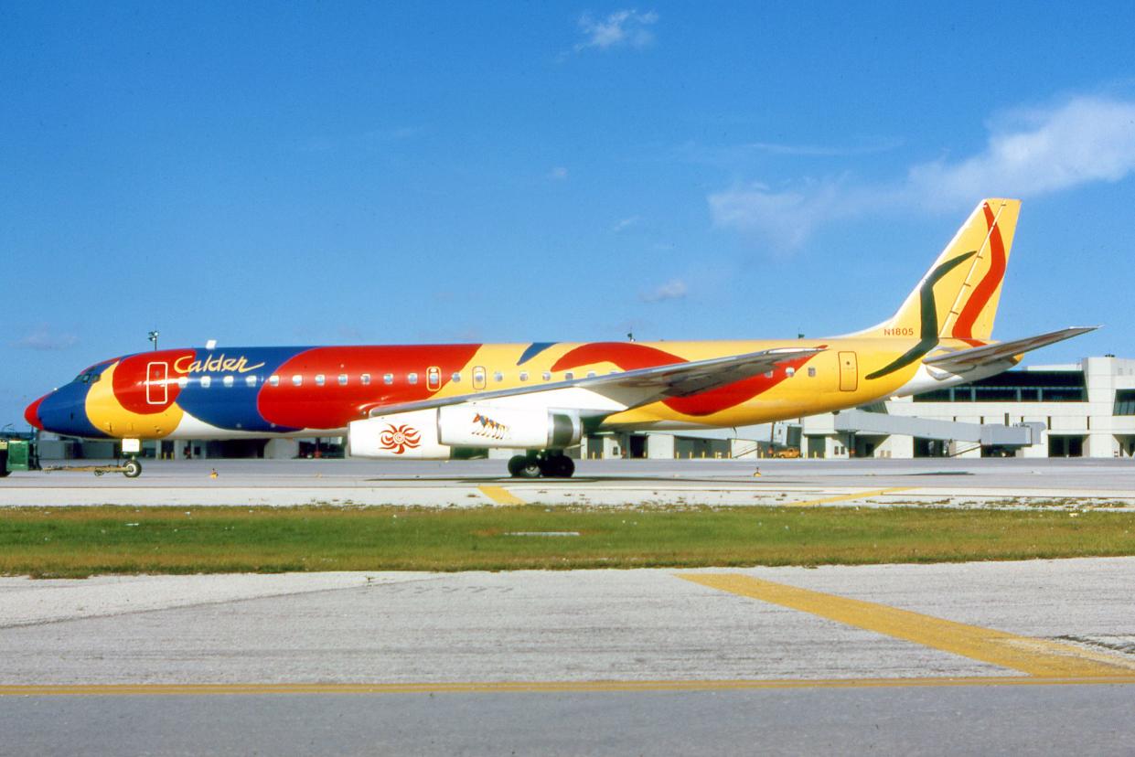 braniff-designed airplane with colourful design