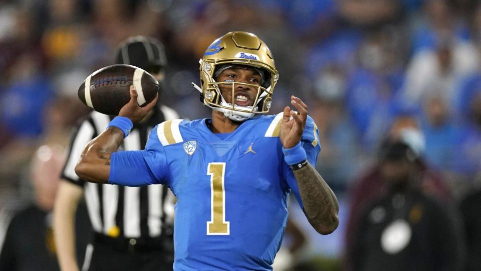 UCLA quarterback Dorian Thompson-Robinson passes against Arizona State on Oct. 2.