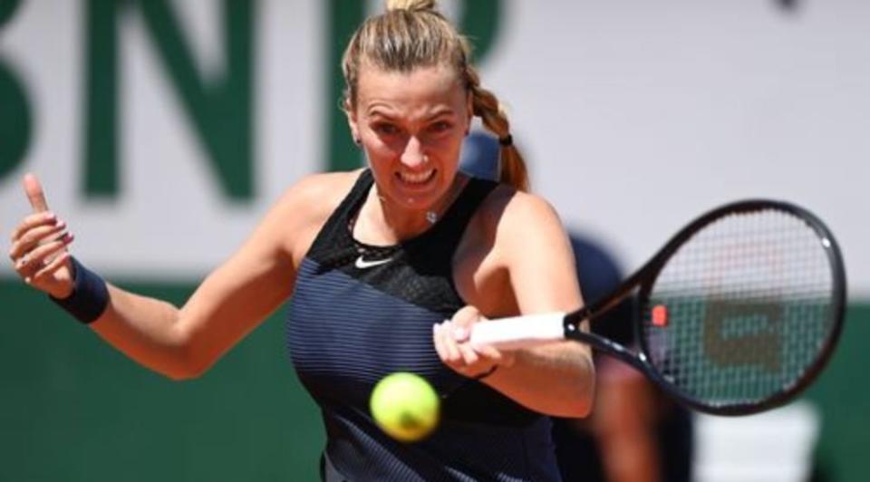 Petra Kvitova during her first round victory at the French Open on Sunday. (Photo: Anadolu Agency via Getty Images)