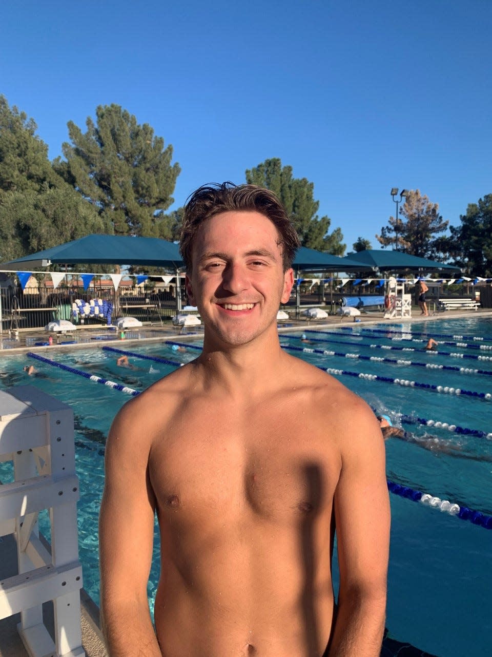 Jacob Ratkus holds seven individual school swimming records at Estrella Foothills.