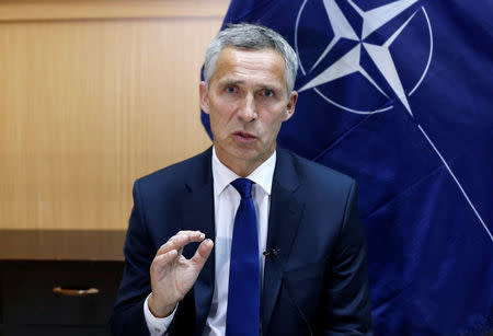 NATO Secretary-General Jens Stoltenberg speaks during an interview in Kabul, Afghanistan September 27, 2017. REUTERS/Mohammad Ismail