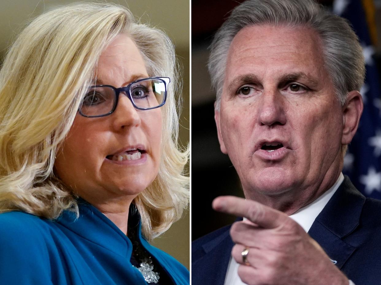 Rep. Liz Cheney and House Minority Leader Kevin McCarthy