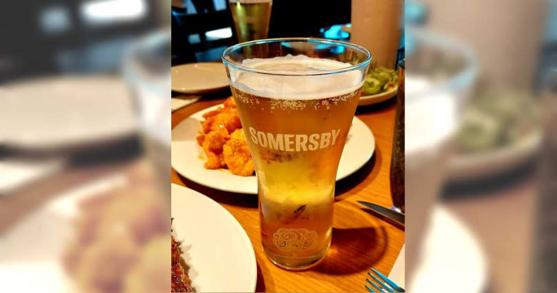 竹北店限定蘋果風味的Somersby cider啤酒。