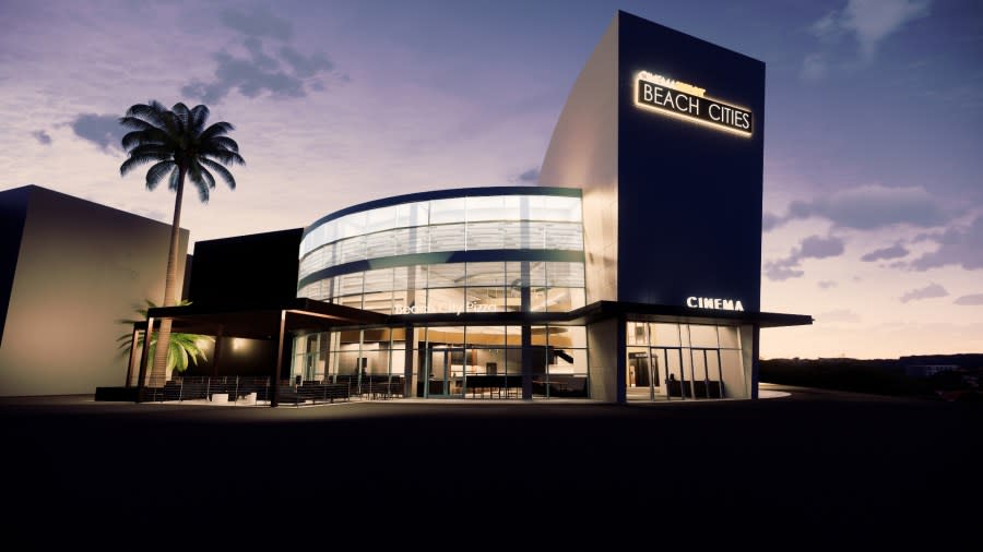 This rendering shows the planned CinemaWest Beach Cities flagship theater set to replace the closed ArcLight in El Segundo. (Continental Development Corporation and Cinema West)
