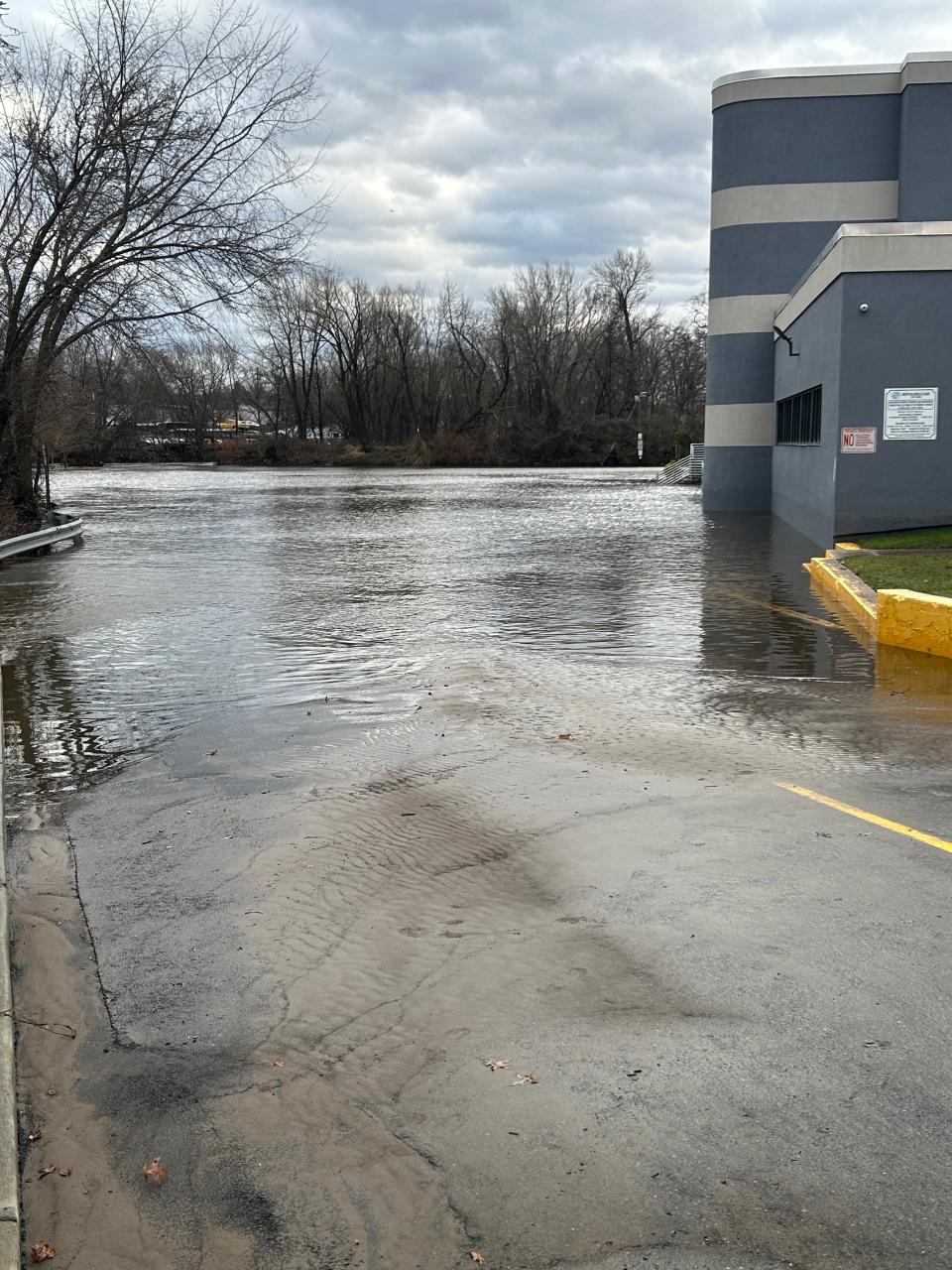 The flooded parking lot of the Boys & Girls Club in Lodi