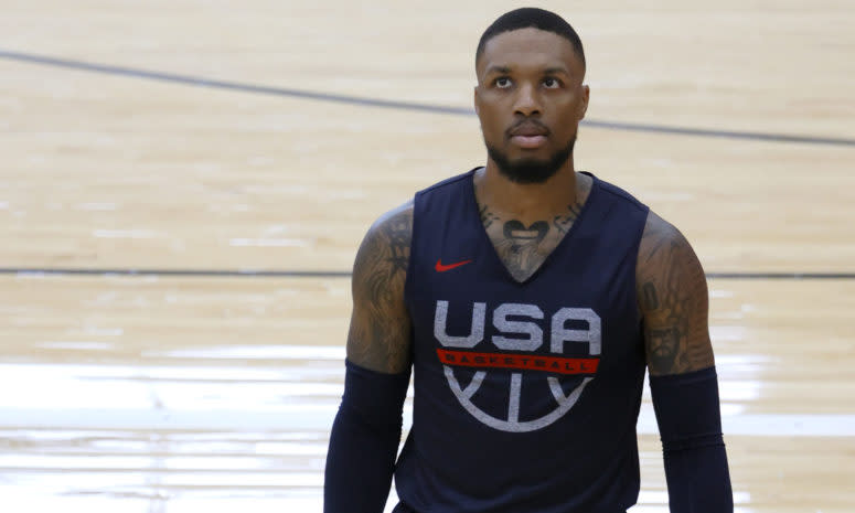 Damian Lillard working out for Team USA.