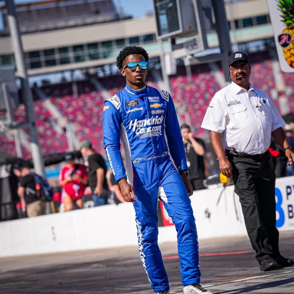 Rajah Caruth (left) will drive a Chevrolet Silverado for Spire Motorsports in the NASCAR Craftsman Truck Series. (Photo: Courtesy of Roger Caruth)