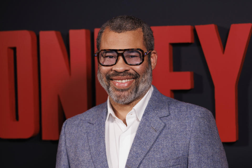 Jordan Peele poses for photographers upon arrival at the premiere of the film 'Monkey Man' in London on Monday, March 25, 2024. (Photo by Vianney Le Caer/Invision/AP)