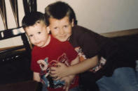 This undated photo provided by Diane Urban shows her sons Josh Garmatter, right, and Jordan Garmatter. After watching President Donald Trump target the son of former Vice President Joe Biden for his history of substance abuse, Diane Urban, a Republican from Delphos, Ohio, was reminded again of the shame her son Jordan lived with during his own battle with addiction. As Trump nears the end of his first term, some supporters, including Urban, feel left behind by his administration's drug policies. (Courtesy of Diane Urban via AP)