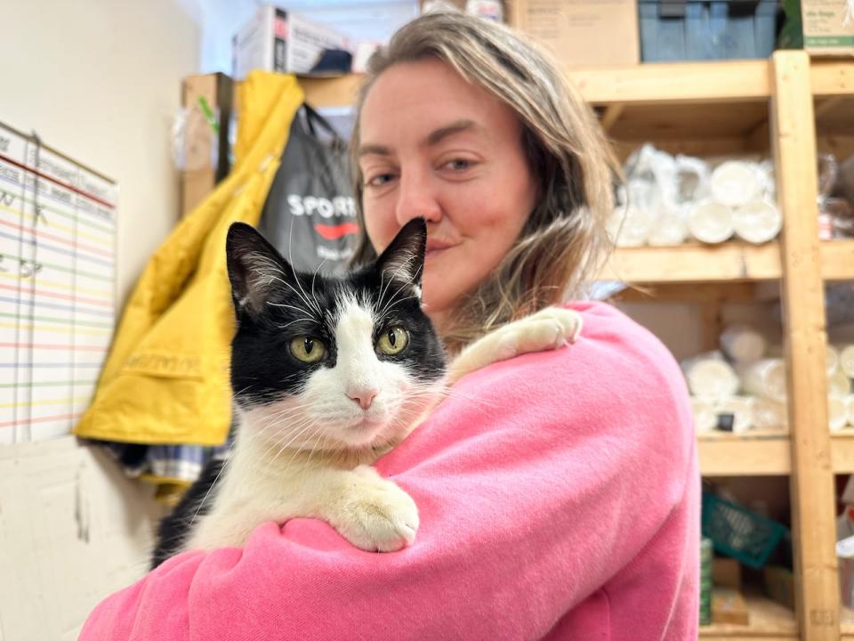 Tanya Ellsworth says she's been pleasantly surprised by the stay she and her cat Bonnie have had at the Ally Centre's emergency shelter in downtown Sydney.