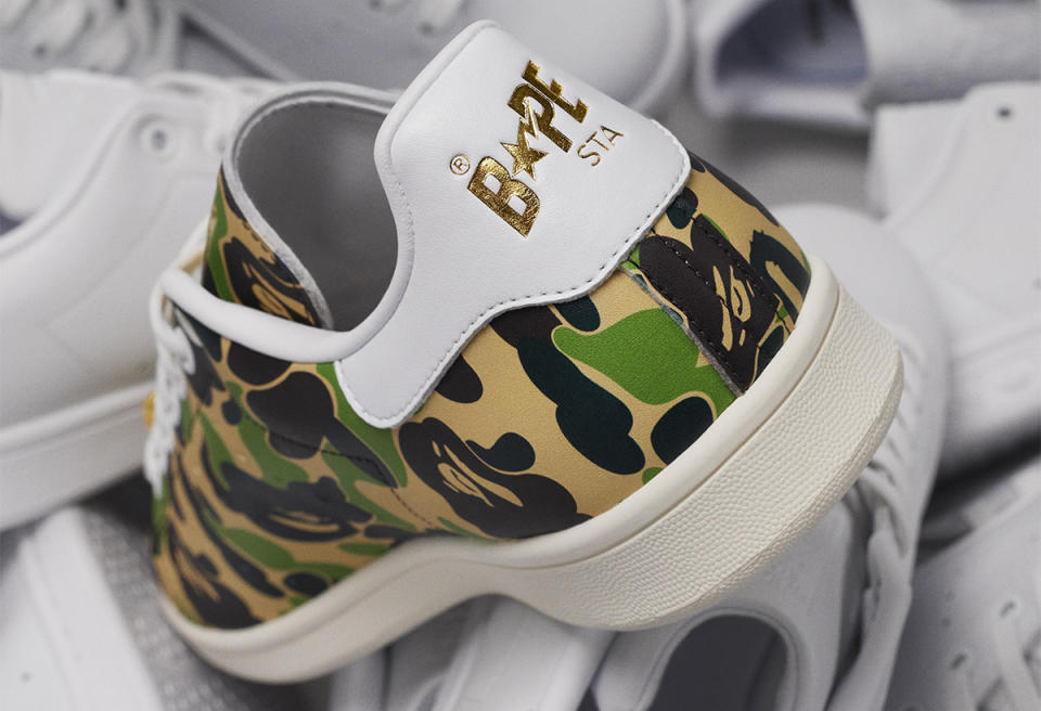 The heel of the sneaker, designed for Bape's 30th anniversary.