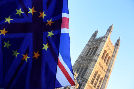 British and EU flags flutter outside the Houses of Parliament in London, Britain January 17, 2019. REUTERS/Clodagh Kilcoyne