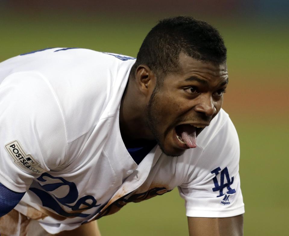 Yasiel Puig and his tongue were the stars of Game 1 for the Los Angeles Dodgers in a 9-4 NLDS victory over the Arizona Diamondbacks. (EFE)