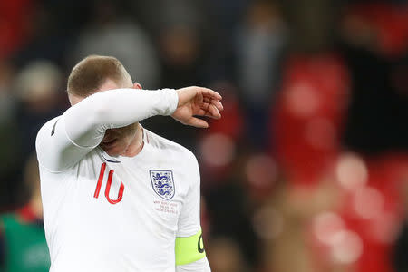 Soccer Football - International Friendly - England v United States - Wembley Stadium, London, Britain - November 15, 2018 England's Wayne Rooney reacts after the match Action Images via Reuters/Carl Recine