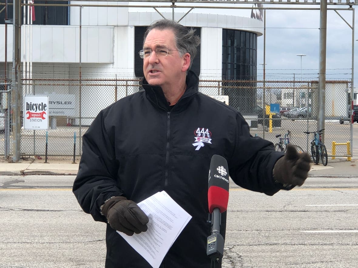 Windsor West NDP MP Brian Masse held a news conference Monday to push for the Canadian government to harmonize its electric vehicle incentive program with the U.S. (Dale Molnar/CBC - image credit)