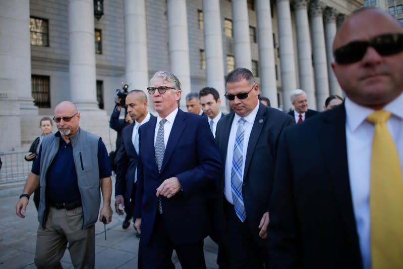 Manhattan District Attorney Cyrus R. Vance Jr. exits the court after his arraignment at the United States Courthouse in the Manhattan borough of New York