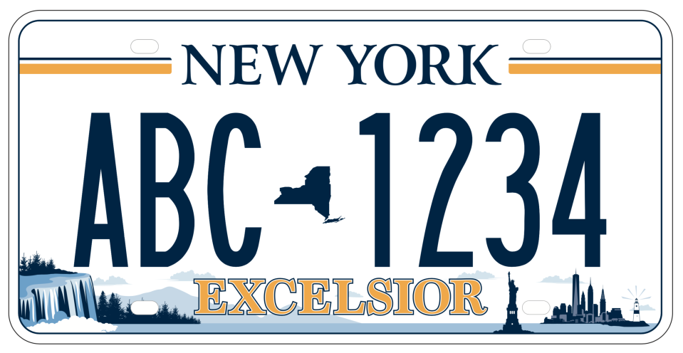 This is New York's new license plate design, which the state will begin rolling out in April 2020.