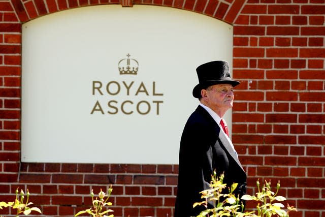 Man in a top hat at Royal Ascot