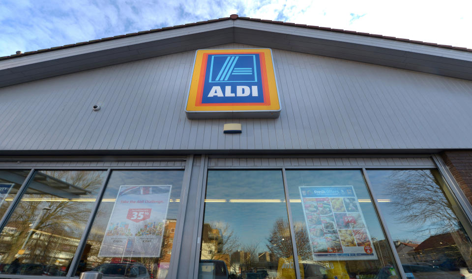 Pictured is a stock image of an Aldi store front. Source: AAP
