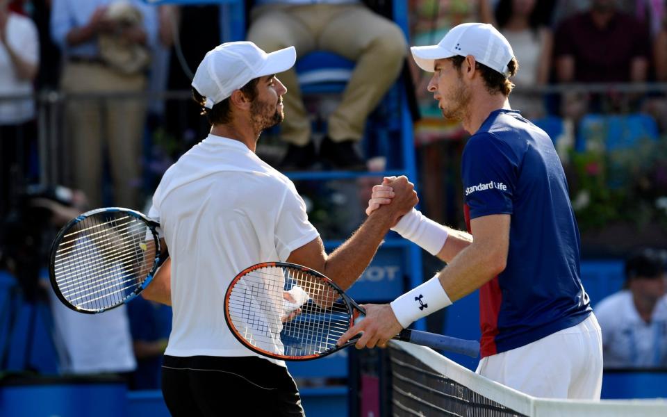 Andy Murray (R) was stunned on Tuesday by the Australian world No 90 Jordan Thompson - REUTERS