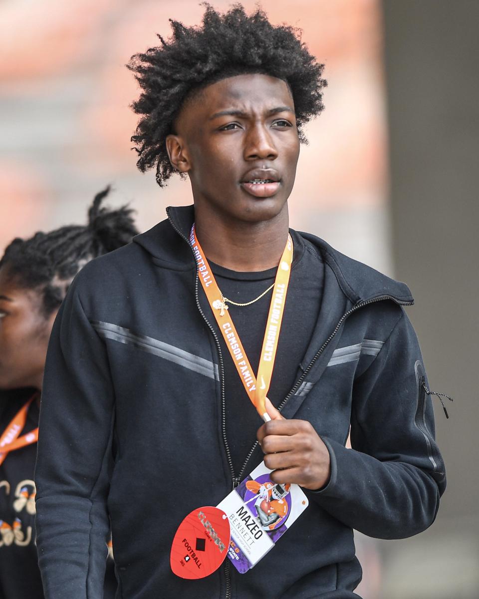 Greenville High's Mazeo Bennett visited Clemson in October 2021 before the Tigers' win over Florida State.