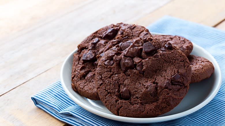 Chocolate cookies on a plate