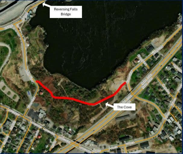 The Cove section of Harbour Passage is slated to be completed in late 2025.  (City of Saint John - image credit)