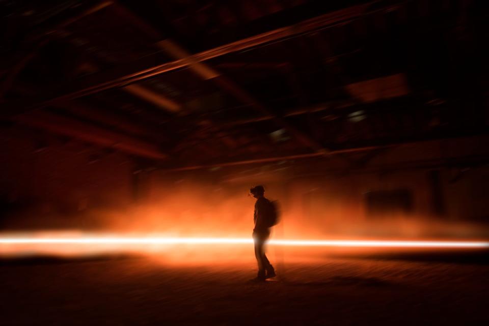 ‘CARNE y ARENA’ combines virtual reality and a physical installation containing real artifacts and sand from the US-Mexico borderlands (Emmanuel Lubezki)