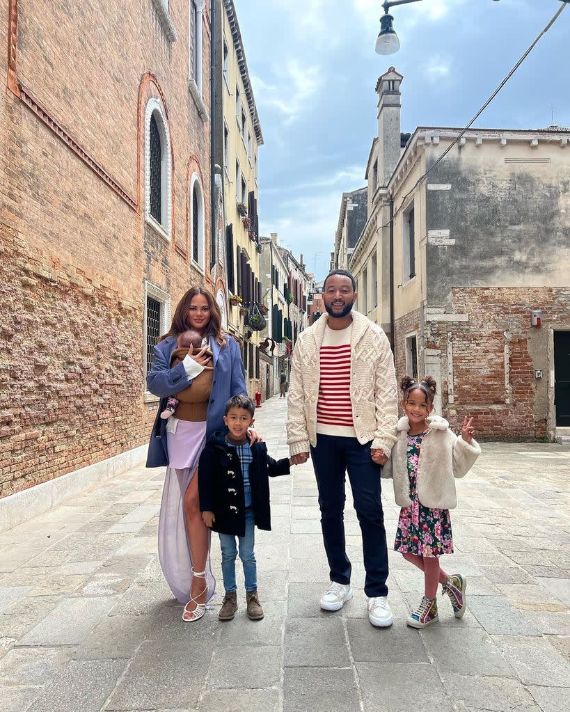 Chrissy Teigen and John Legend with their three children