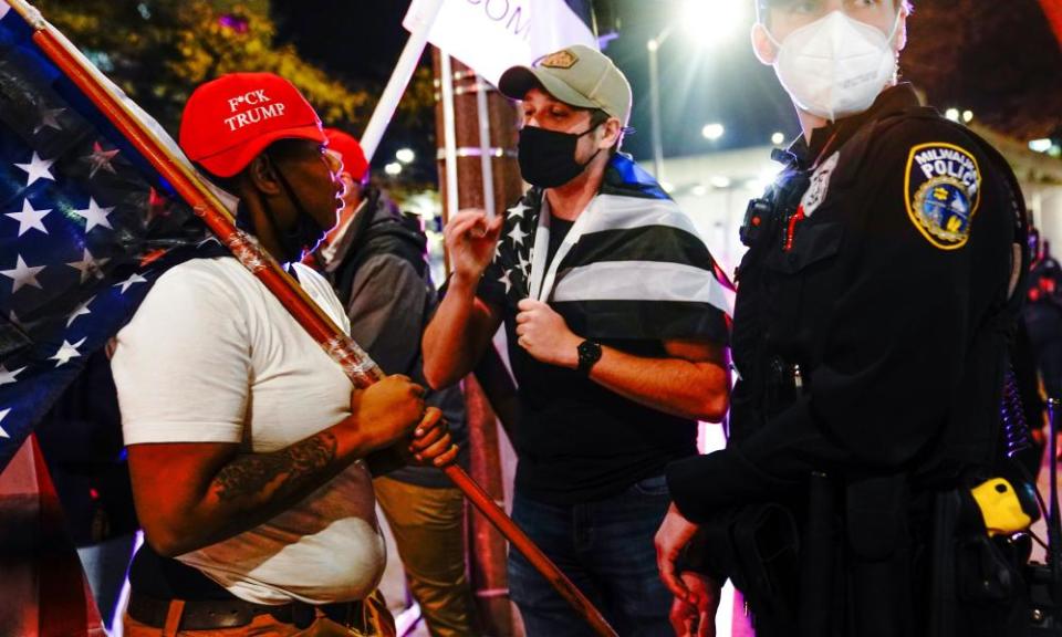 Protesters meet in Milwaukee, Wisconsin in November.