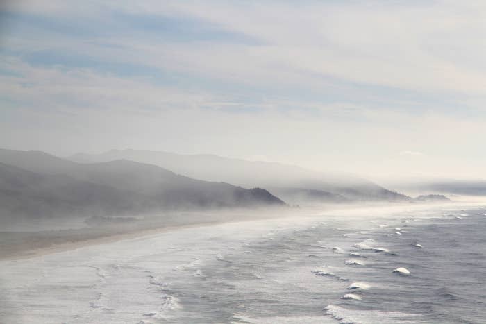 A hazy beach