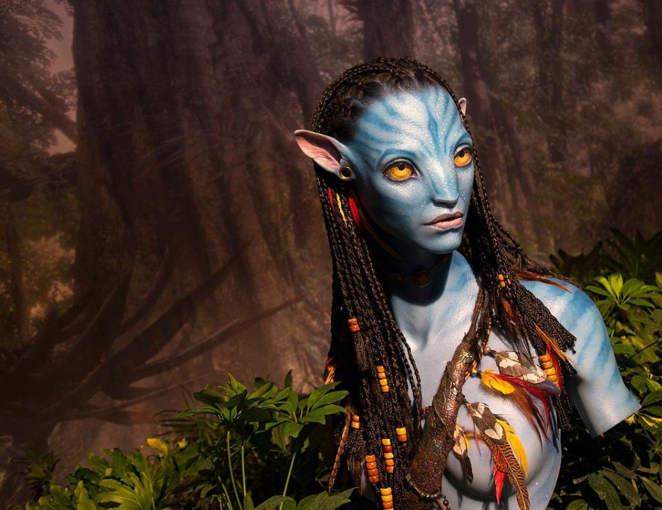 A model in the D23 EXPO pavilion for "Avatar" in Anaheim, California, on August 13, 2015.