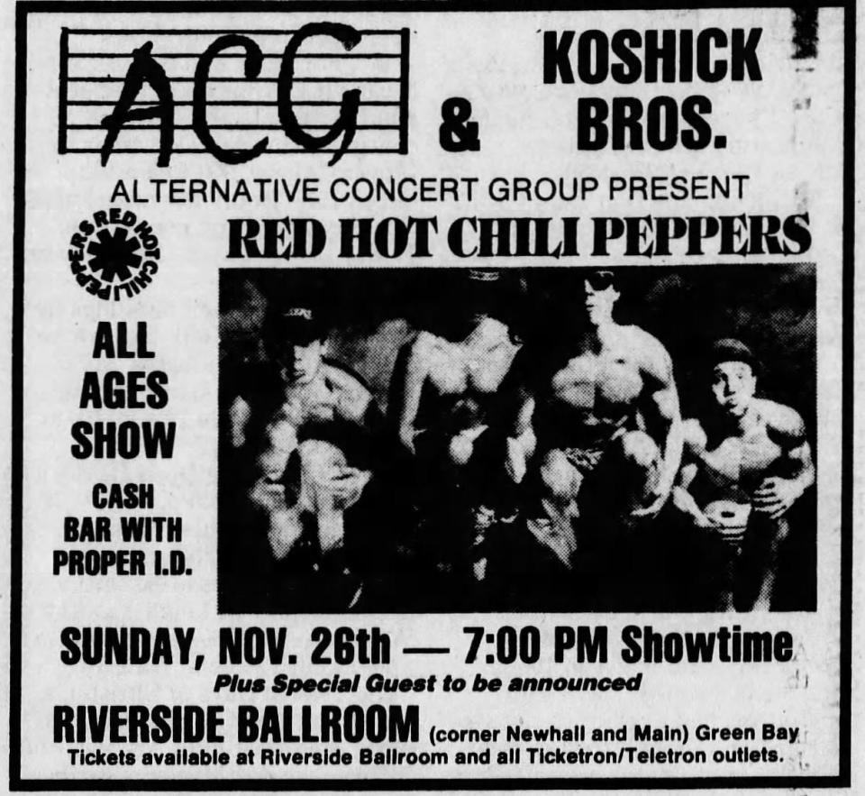 The Red Hot Chili Peppers infamously played the Riverside Ballroom in 1989. The show ended with band wearing tube socks and a police presence.