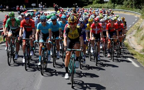 Team Jumbo-Visma rider Tony Martin of Germany leads the peloton - Credit: REUTERS